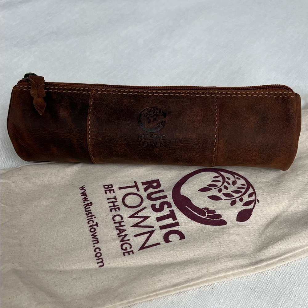 Brown Leather Pencil Bag